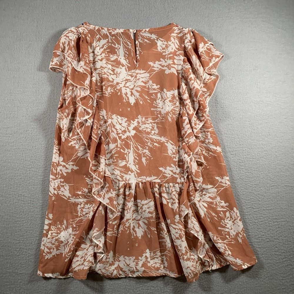 GIGO USA Womens Top‎ Med Floral Print Round Neck Ruffle Sleeveless Boho Feminine - Picture 8 of 8